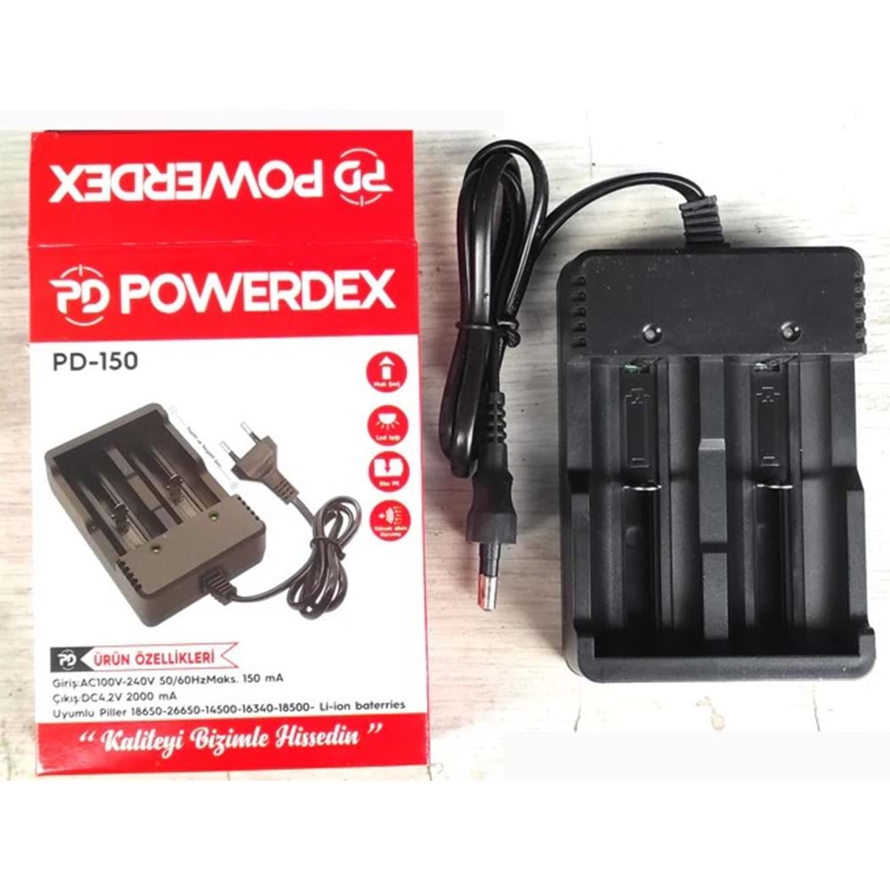 Powerdex PD-150 18650 3.7 v pil şarj cihazı 2 li 661167