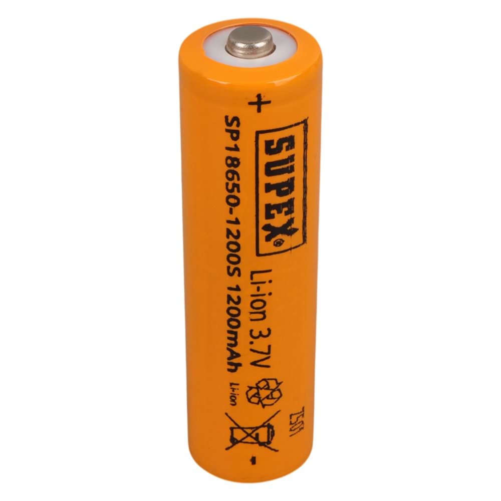 Supex 1865-1200S 3.7 Volt Li-iOn 1200 mAh Başlıklı Şarjlı Pil TEKLİ PİL 661218