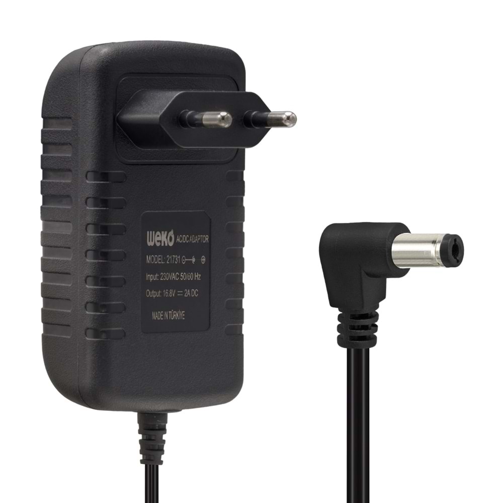 16.8 Volt - 2 Amper Ledli· Priz Tipi 5.5 2.5 Uçlu Şarj Adaptörü 664013