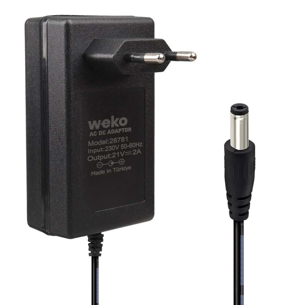 21 Volt - 2 Amper 5.5*2.5 Mm Priz Tipi Şarjlı Matkap Adaptörü 664018