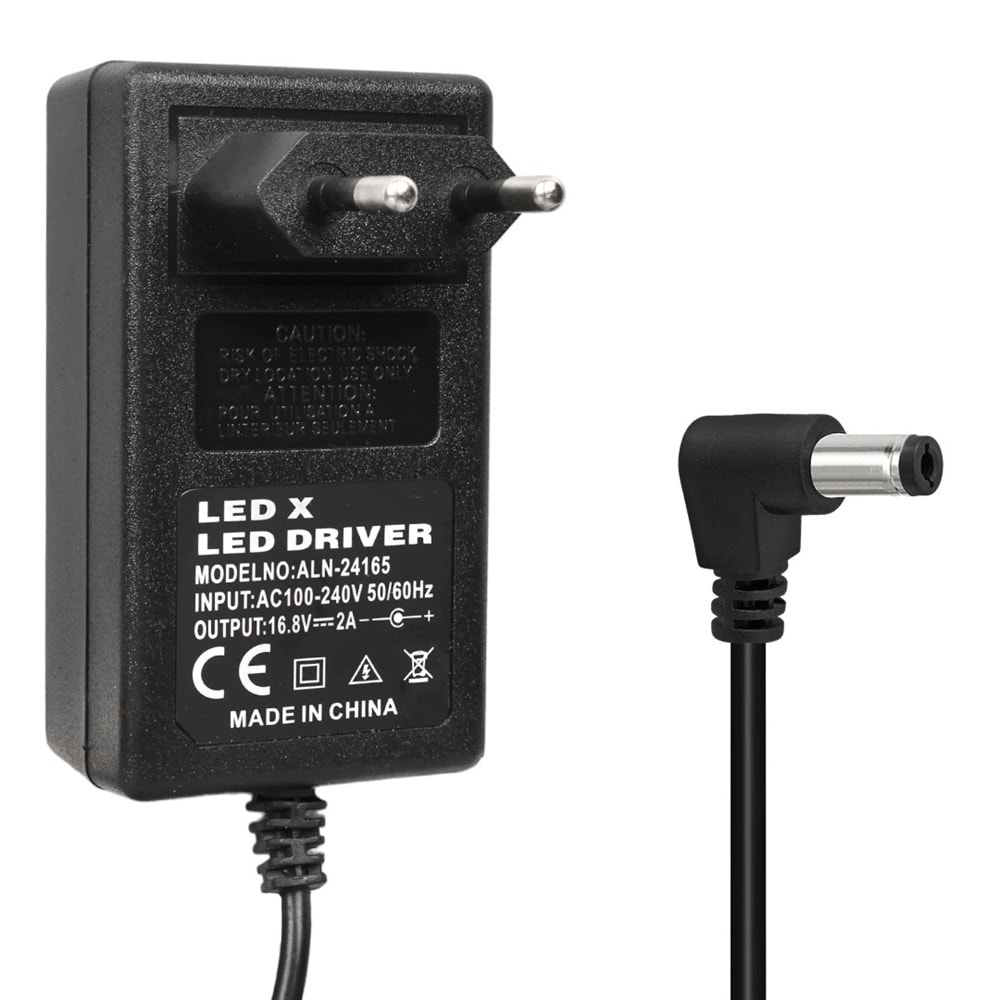 16.8 Volt - 2 Amper - 33.6 Watt 5.5*2.5 Mm L Uçlu Şarjlı Matkap Adaptörü 664019