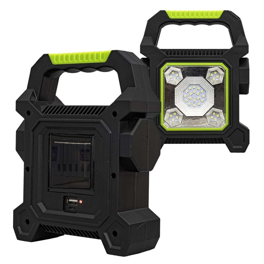 Powermaster JY-258C 3 Kademeli· Şarjlı Çok Fonksiyonlu Solar Işıldak 884129
