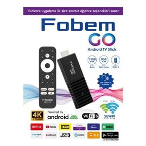 FOBEM Go 4k Stick Android Tv Box Medya Oynatıcı - Wi-fi6 1.5 Gb Ram 8 Gb Hafıza 114054