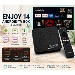 Hiremco Enjoy 14 Android TV Box DDR 3 EMMC 16GB RETRO+OYUN 114093