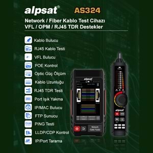 ALPSAT AS324 Çok Fonksiyonlu RJ45 Ağ Kablosu ve Fiber Optik Kablo Test Cihazı