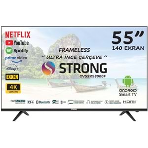 STRONG ML55EW8000F 55’’ 140cm Ekran İNCE ÇERÇEVE ANDROİD + UYDU alıcılı 4K Ultra HD Whale OS LED TV ( LİSANSLI ÜRÜN )