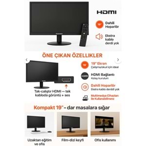 SENCROM 19 İNÇ SESLİ HOPARLÖRLÜ HDMI VGA GİRİŞLİ MONİTÖR