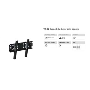 Vontech AÇILI ASKI APARATI 27 inç ile 42 inç arası uyumludur Lcd Ledtv Kilitli VT-32SA 221005