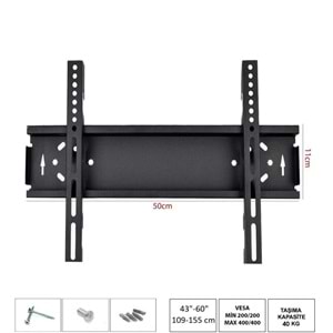 TEKİNİX 50X11.S 43 inç ve 55 inç ARASI UYUMLU Lcd Led plazma Tv Askı Aparatı RT-40 221011