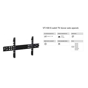 Vontech VT-100S “42-100” Kilitli Sabit Lcd-Led Tv Duvar Askı Aparatı 221023