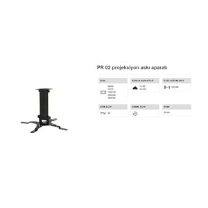 Vontech Pr-02 20 Cm 360° Teleskopik Tavan Projeksiyon Askı Aparatı 224003