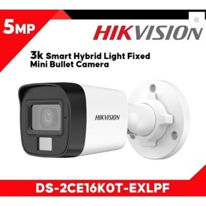 Hikvision DS-2CE16K0T-LPFS AHD 5MP SESLİ MİKROFONLU 2.8mm Hybrid Light BULLET KAMERA 231038