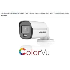 Hikvision DS-2CE10DF0T-LPFS 2 MP 2.8mm Lens 1080P ColorVu Mini IR BULLET MİKROFONLU Kamera 231107