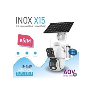 INOX X15 solar E-SİM kartlı 4mp ÇİFT KAMERALI GÜNEŞ enerjili kamera