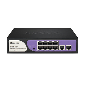BDCOM S1000-8P2F 8 PORT POE + 2 PORT UPLİNK SWİTCH 90W 100/100