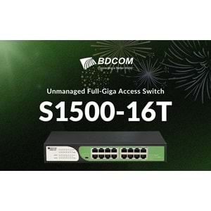 BDCOM S1500-16T SMB 16 PORT GİGABİT DATA ETHERNET Switch 10/100/1000 Mbps