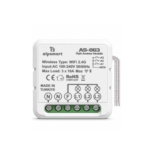 Alpsmart As-863 ÜÇLÜ Akıllı Duvar Anahtarı Modülü 233151
