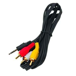 Uydu Alıcısı AV Kablo (3.5 Mm Stereo E-3 RCA) 1.2 Metre 248042