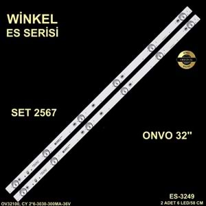 Onvo Tv LED BAR 32 inç 2li takım 2x58cm 6 mercek 284434-M10