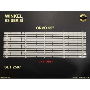 Onvo Tv LED BAR 55 inç 11li takım 11x56,5cm 5 mercek 284436-M12