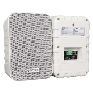 MagicVoice F-LHY4A 4'' (10 CM) Hat Trafolu Duvar Tipi Sütun Hoparlör (10W RMS / 150W Peak - MP3 USB Uyumlu) Çiftli Takım Set - Beyaz 290046