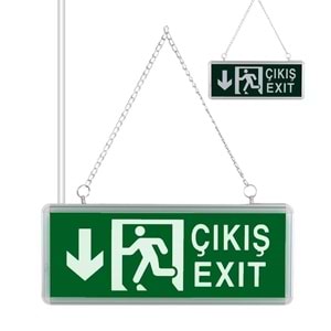 Zmr 3W Acil Çıkış Aşağı Yön Acil Çıkış Yönlendirme Tabelası 312165