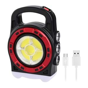 Powermaster HB-6678C Cob Ledli 20 Watt 3 Kademeli Şarjlı USB Çıkışlı Solar Lamba 315027