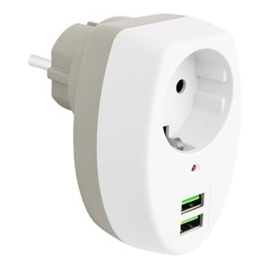 Powermaster 2 Usb Girişli Tekli Termal AKIM KORUMALI Priz (10A-2500W) PM 4911 323045