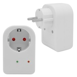 POWERMASTER PM-18521 16 AMPER - 3500 WATT LED GÖSTERGELİ TEKLİ BEYAZ AKIM KORUMALI PRİZ