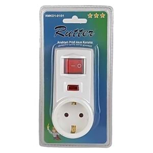 Rutter Anahtarlı Priz Akım Koruma 3500W Güç Çocuk Koruma Duvar Prizi 323091