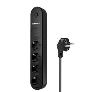 Wınnboss 3402 Termal Akım Korumalı Usb Ve Type C 2.1a Şarj Çıkışlı 10a 2500w 4'lü Uzatma Grup Priz 323097