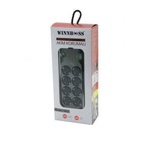 Wınnboss 3422 Termal Akım Kısa Devre Korumalı 8 li Priz 2+2 Usb-type-c 2mt Anahtarlı Uzatma Kablosu 323099