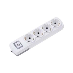 Horoz Deco 4'lü Anahtarlı Topraklı Grup Priz Klemensli 325102