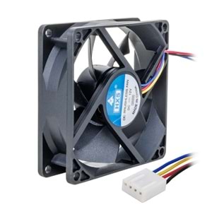 REWEL PM-5137 12V 80x80x25mm 8X8 12 Volt 4 Kablolu Soketli DC PC Fan 441054