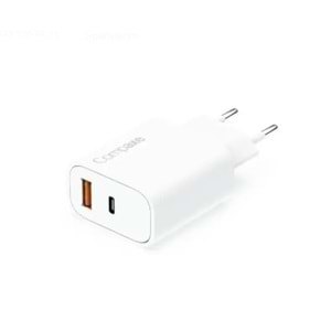 Compaxe 20W Pd3.0/quick Charge Qc3.0 Type Usb-C +Usb A Hızlı Beyaz Ev Şarj Adaptörü 521033