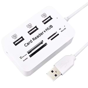 REWEL 3 Port 2.0 Usb Çoklayıcı Hub + 4 Slot Kart Okuyucu PM-6052 634258