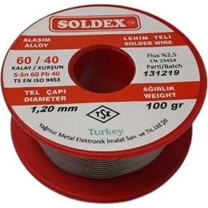 SOLDEX 1.2MM 100 GRAM KALIN LEHİM TELİ SN60 PB40