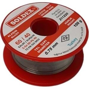SOLDEX 0,75MM 100 GRAM İNCE LEHİM TELİ SN60 PB40