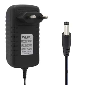 29.4 Volt - 1 Amper 5.5x2.5mm Uçlu Yerli Üretim Priz Tipi Adaptör 1.2 Metre Uzunluk 664026