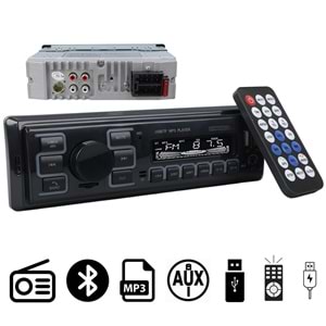 CARSTAR CS-970 7 RENKLİ ÇİFT USB/SD/FM/AUX/BLUETOOTH KUMANDALI OTO TEYP 4X60 WATT 755055
