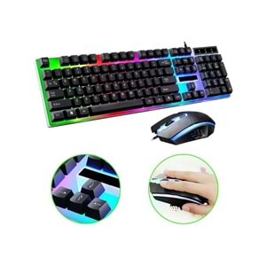 Platoon PL-357 LED Işıklı Oyuncu Türkçe Q Klavye Mouse Set 755133