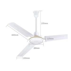 END FC-5624 56 inc Tavan Vantilatörü 3 Pervane Saç 70 Watt 3 Kademeli 910078