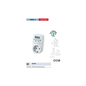 Horoz Timer-2 Dijital Ayar Zaman Saati Prizi Rolesi Haftalık 20 Programlı Açma-Kapama 924120