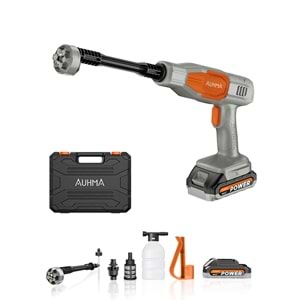 Auhma ACR-03 Akülü Basınçlı Araç Yıkama Makinesi 21V Çift Batarya 175 PSI Güç 2.7L dk Su Akışı 930038