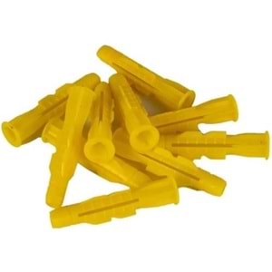 100 adet Roket Dübel Plastik 10 mm Sarı 970052