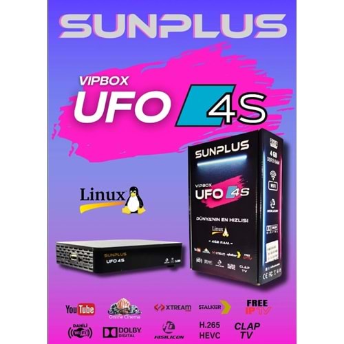 Sunplus Vıpbox Ufo 4S Uydu Alıcısı Linux 4GB Ram 111069