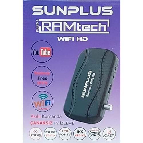 Sunplus RAMTECH Dahili Wifi hd Full Hd Uydu Alıcısı Çanaklı-çanaksız Akıllı Kumanda 111073