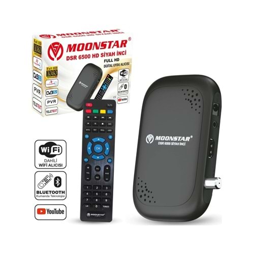 MOONSTAR DSR-6500 Uydu Alıcı Mini Full Hd Dahili Wifi Youtube Bluetooth İle Kanal Değiştirme 111080