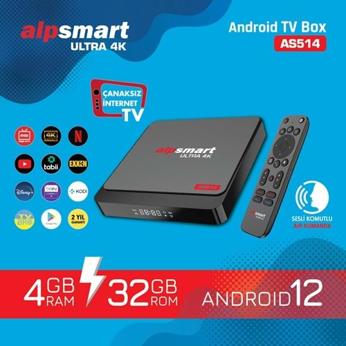 Alpsmart AS514 Android 4 GB Ram 32 GB Hafıza Sesli Komutlu (AIR) Akılı Kumanda 114047