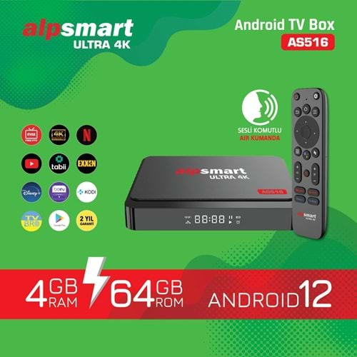 Alpsmart AS516 Android 4 GB Ram 64 GB Hafıza Sesli Komutlu (AIR) Akılı Kumanda 114048